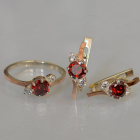 Срібний комплект з золотими вставками