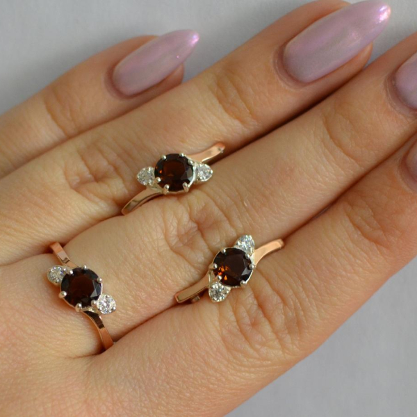 Срібний комплект з золотими вставками