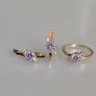 Срібний комплект з золотими вставками