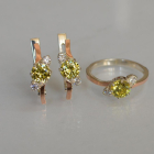 Срібний комплект з золотими вставками