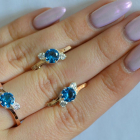 Срібний комплект з золотими вставками