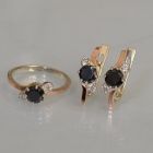 Срібний комплект з золотими вставками