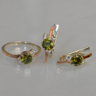 Срібний комплект з золотими вставками