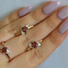 Срібний комплект з золотими вставками