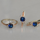 Срібний комплект з золотими вставками