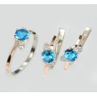 Срібний комплект з золотими вставками