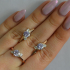 Срібний комплект з золотими вставками