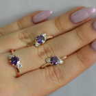 Срібний комплект з золотими вставками