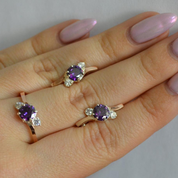 Срібний комплект з золотими вставками