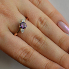 Срібна каблучка з золотими вставками