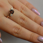 Срібна каблучка з золотими вставками