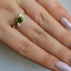 Срібна каблучка з золотими вставками