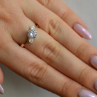 Срібна каблучка з золотими вставками