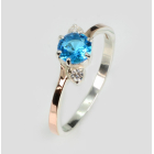 Срібна каблучка з золотими вставками