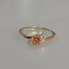 Срібна каблучка з золотими вставками