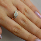 Срібна каблучка з золотими вставками