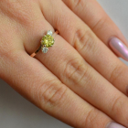 Срібна каблучка з золотими вставками