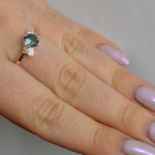 Срібна каблучка з золотими вставками