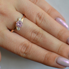 Срібна каблучка з золотими вставками