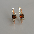 Серебряные серьги с золотыми вставками