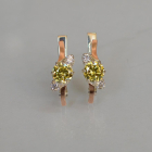 Серебряные серьги с золотыми вставками