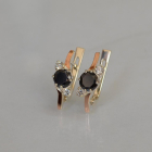 Серебряные серьги с золотыми вставками