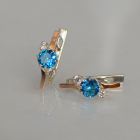 Серебряные серьги с золотыми вставками