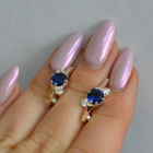 Серебряные серьги с золотыми вставками