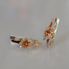 Серебряные серьги с золотыми вставками