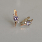 Серебряные серьги с золотыми вставками