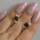 Серебряные серьги с золотыми вставками