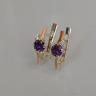 Серебряные серьги с золотыми вставками