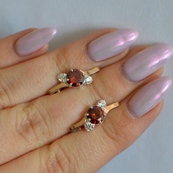 Серебряные серьги с золотыми вставками