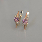 Серебряные серьги с золотыми вставками