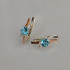 Серебряные серьги с золотыми вставками