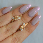 Серебряные серьги с золотыми вставками