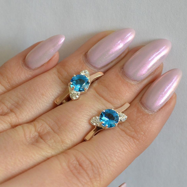 Серебряные серьги с золотыми вставками