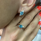 Серебряные серьги с золотыми вставками