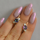 Серебряные серьги с золотыми вставками