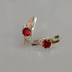 Серебряные серьги с золотыми вставками