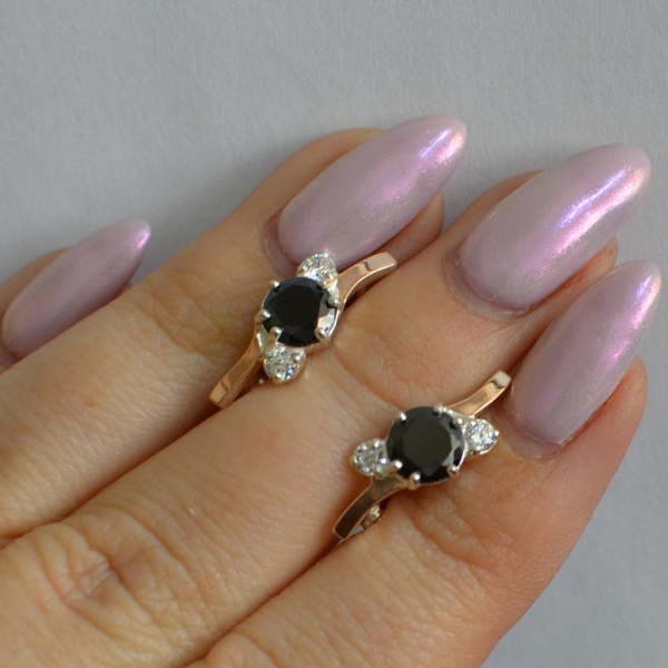 Серебряные серьги с золотыми вставками