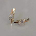 Серебряные серьги с золотыми вставками