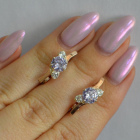 Серебряные серьги с золотыми вставками