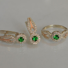 Серебряный набор с золотыми пластинами