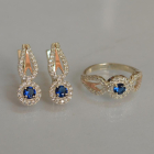 Серебряный набор с золотыми пластинами