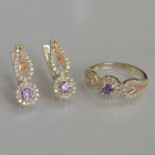 Серебряный набор с золотыми пластинами