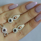 Серебряный набор с золотыми пластинами