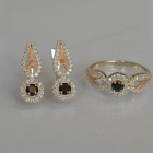 Серебряный набор с золотыми пластинами