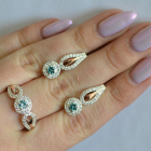 Серебряный набор с золотыми пластинами