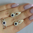 Серебряный набор с золотыми пластинами